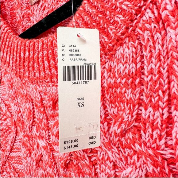 Anthropologie Pilcro Jasmine Pullover Sweater Red Pink Marled Crew Neck NEW XS - Picture 5 of 7